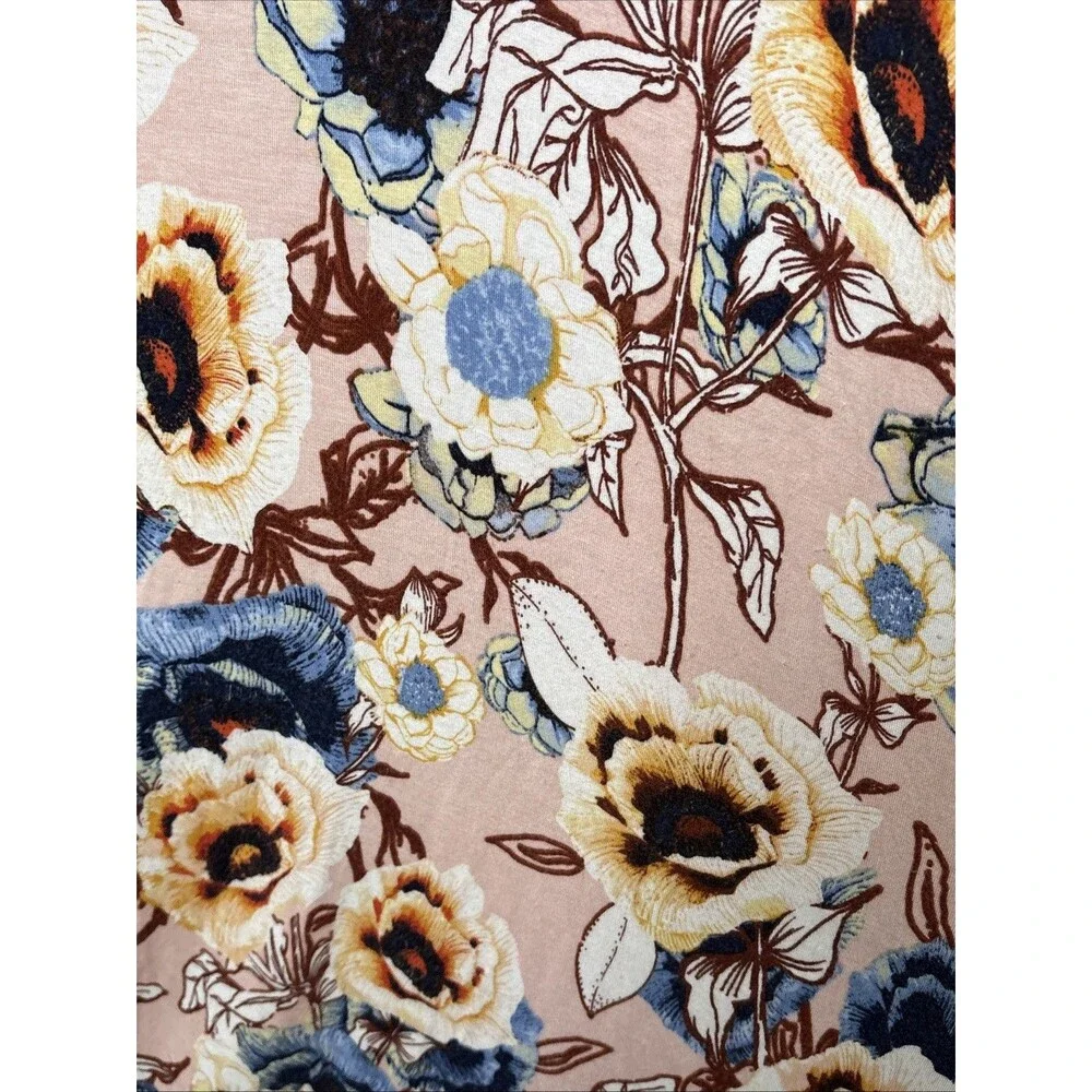 24/7 Maurices Floral Midi Dress M Pink Floral Cottage-core Boho Festival Casual - Picture 8 of 10